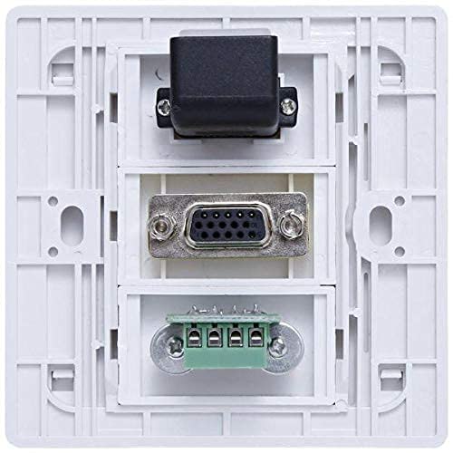 BOXNUBE Multimedia Modular Wall Face Plate with HDMI + VGA + USB Panel Sockets - White BOXNUBE Multimedia Modular Wall Face Plate with HDMI + VGA + USB Panel Sockets - White